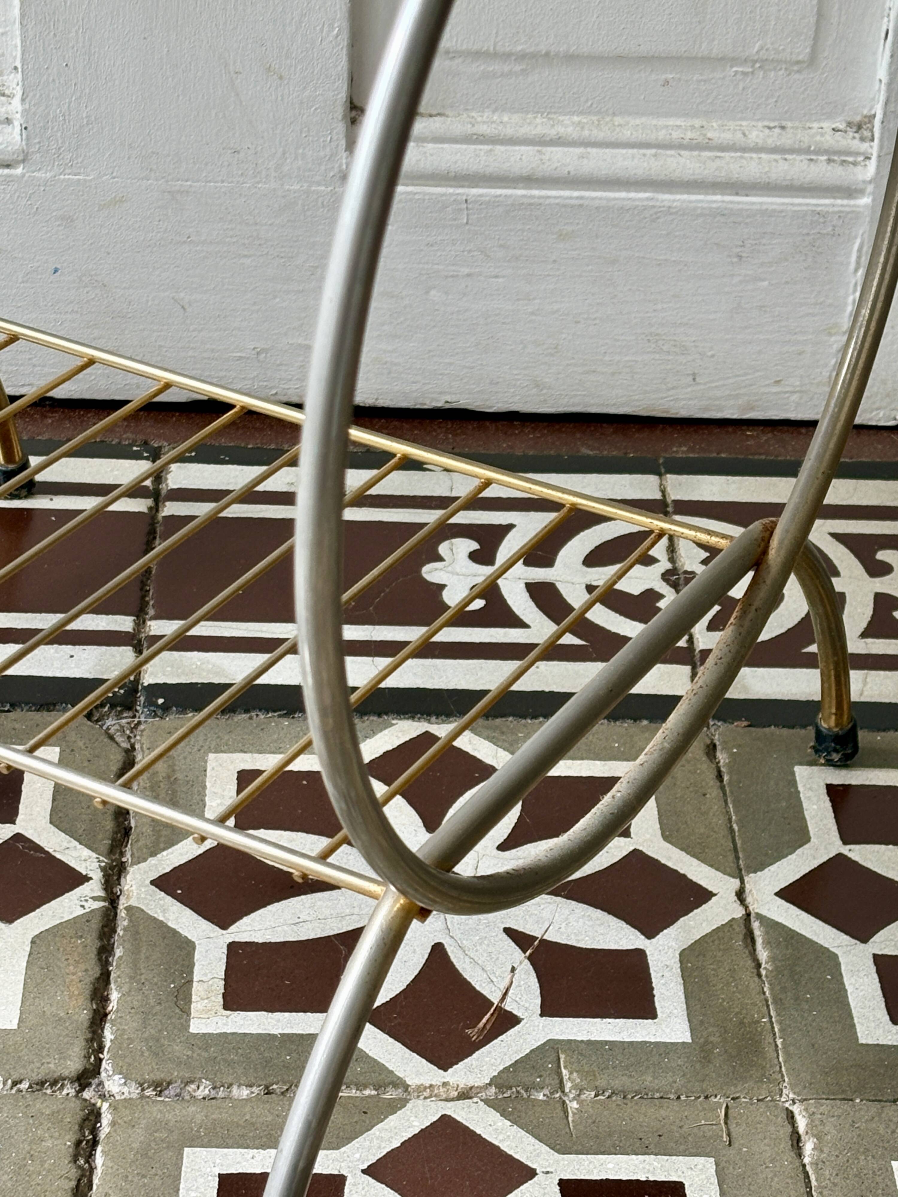 Table d'appoint vintage en laiton et formica