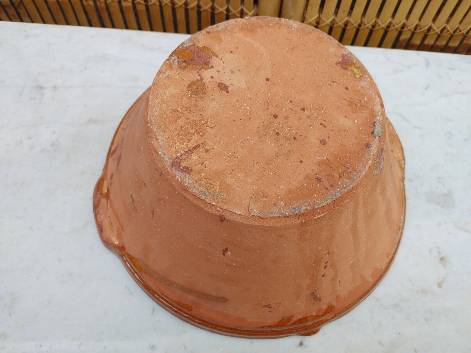 Ancient provençal tian in varnished terracotta - ø 34/35.5 cm