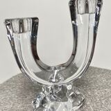 Pair of art deco crystal chandeliers, Cristallerie Vannes Le Chatel