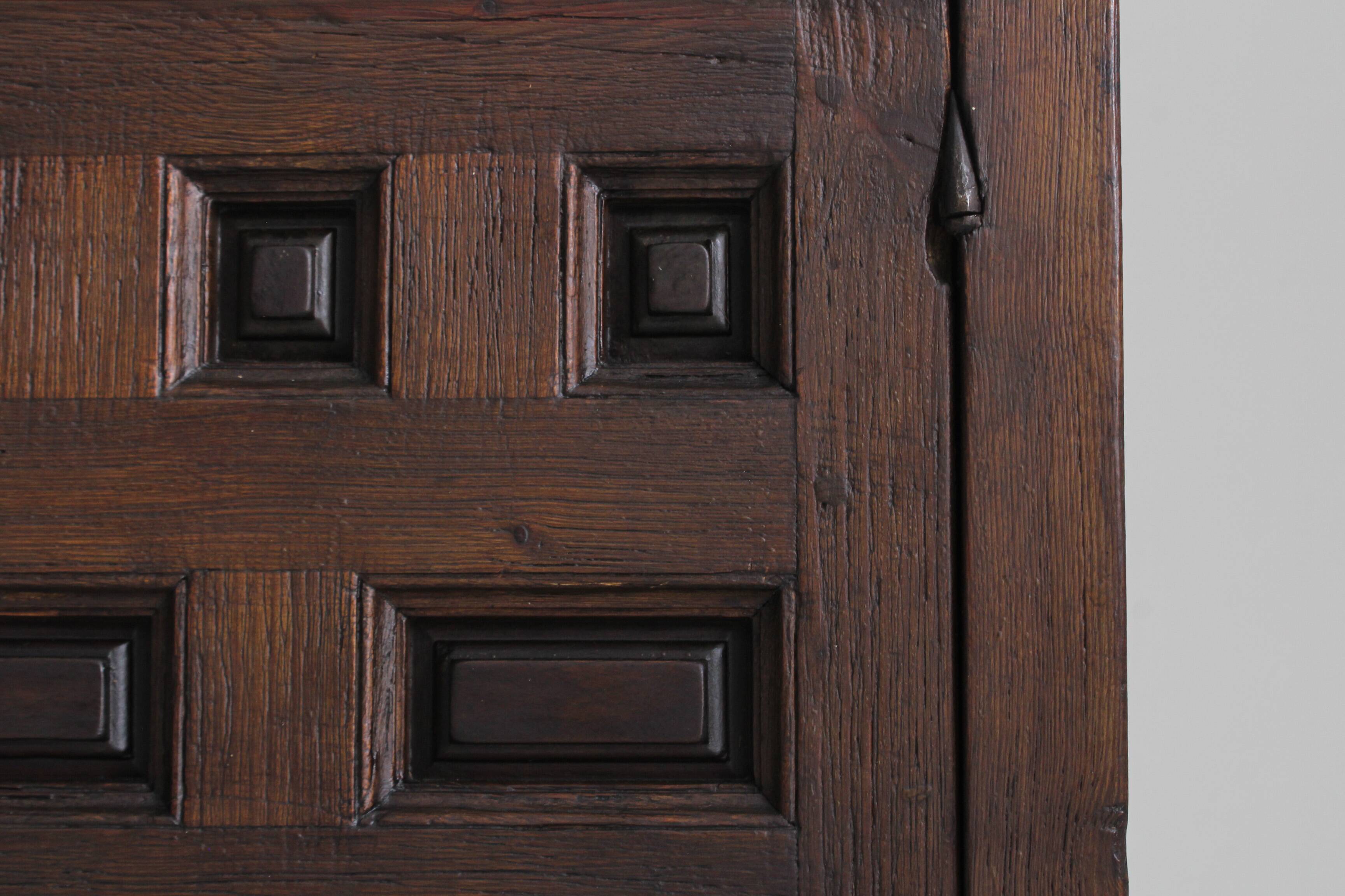 Vintage Brutalist Spanish carved sideboard credenza