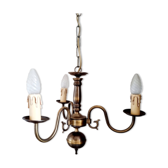 Lampe classique en laiton de style hollandais de couleur bronze doré