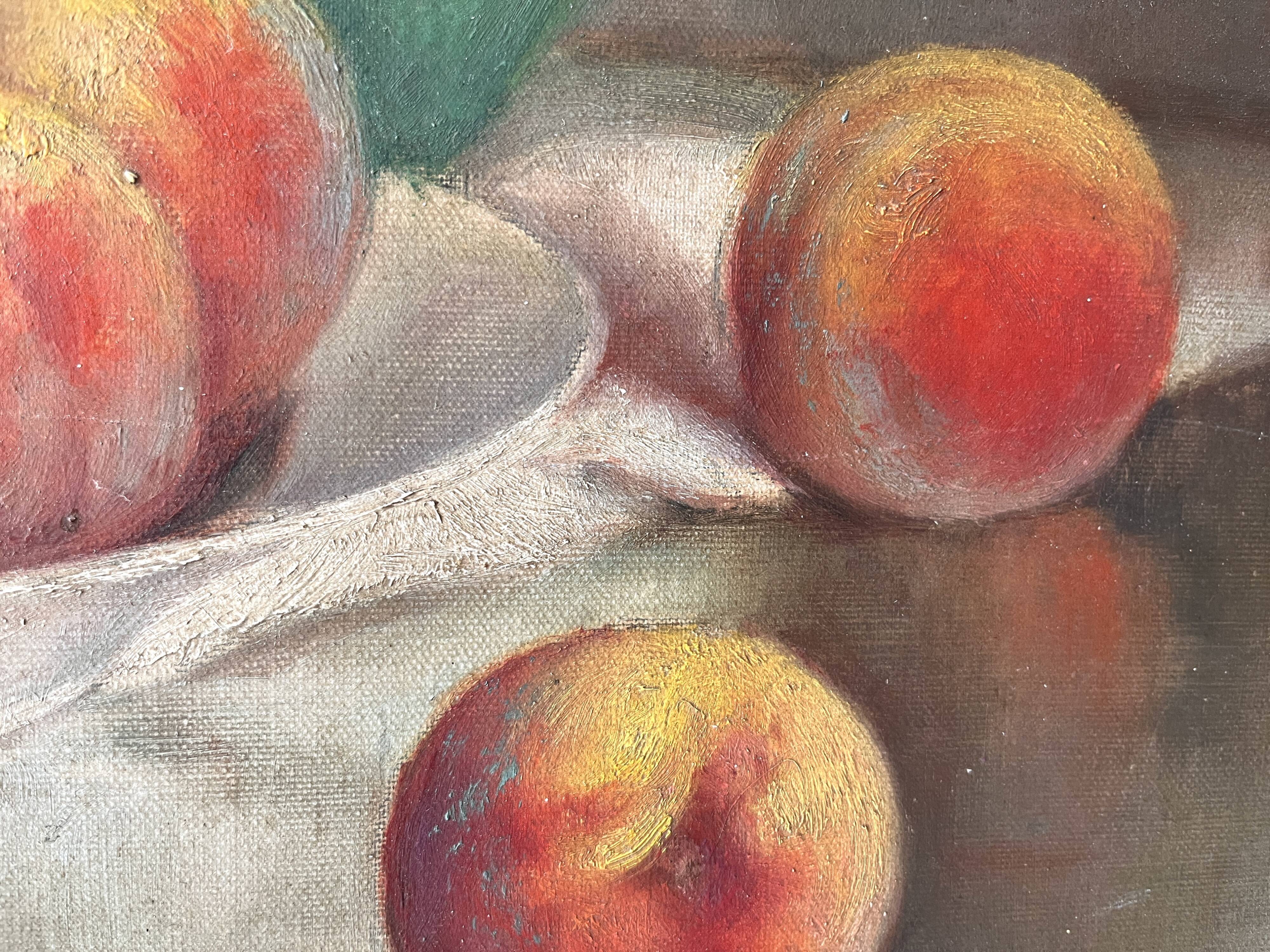 Still life with fruits, oil on canvas circa 1920