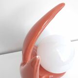 Ceramic lamp and opaline wave shape 70s