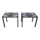 Italian ceramic tiles & steel side tables or nightstands, 1970s, set of 2