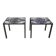 Italian ceramic tiles & steel side tables or nightstands, 1970s, set of 2