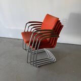 Set of 4 designer chairs by Erik Munnikhof for Leolux in chrome.