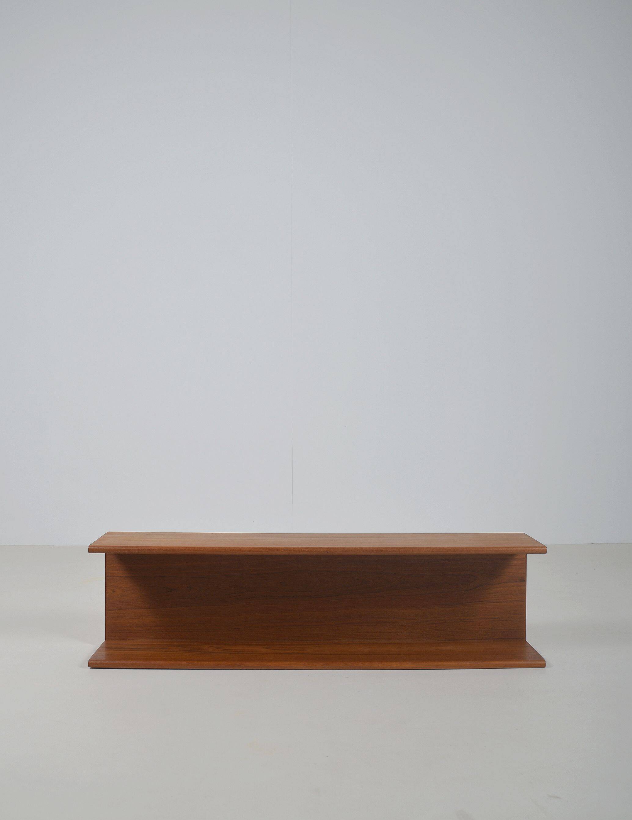Danish wall shelf in solid teak, 1970s