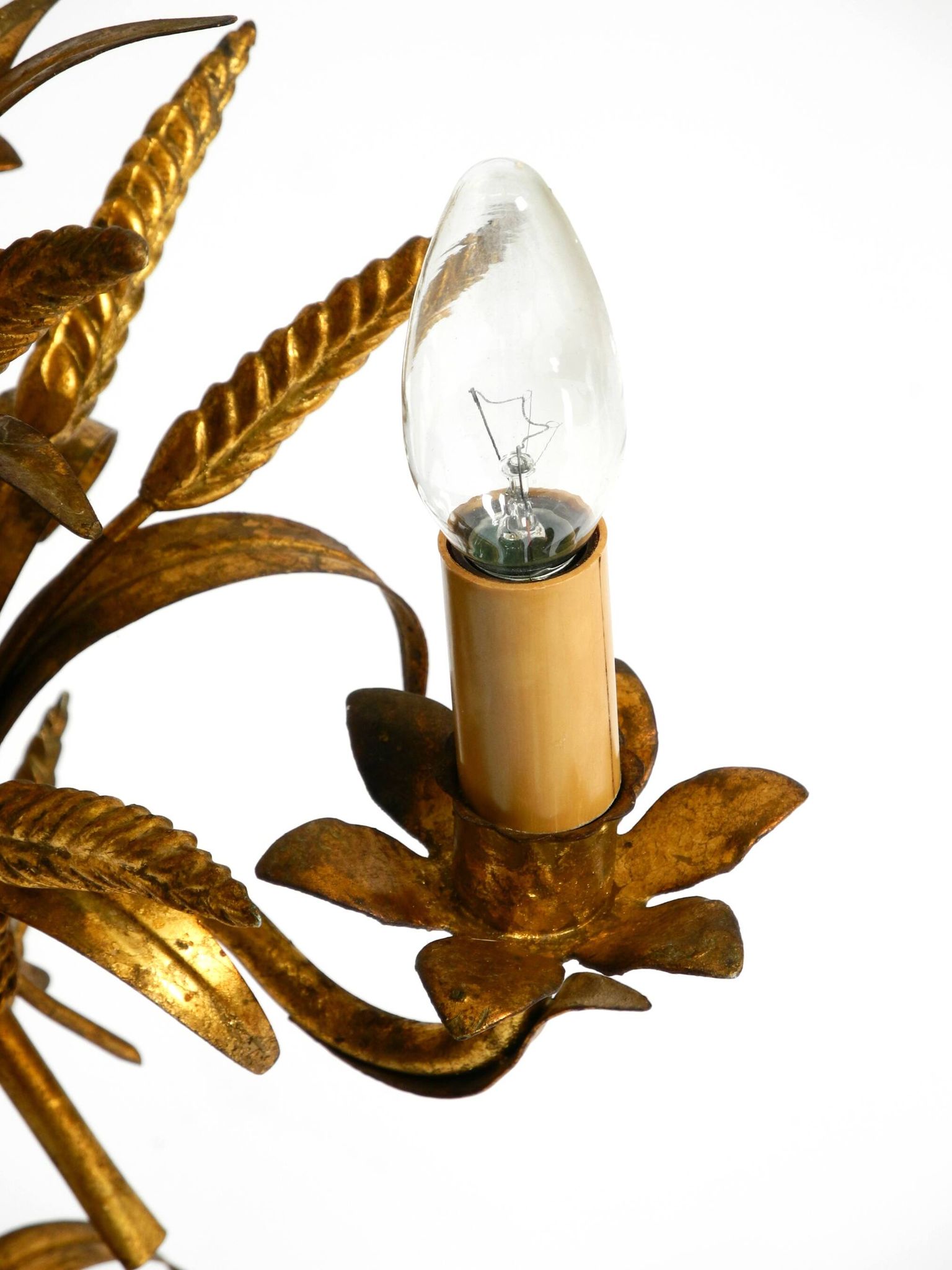 Original 1970s floral table lamp by Hans Kögl in the shape of a wheat sheaf