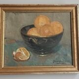 Oil on canvas, still life, signed