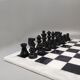 1970s Gorgeous Black and White Chess Set in Volterra Alabaster Handmade.  Made in Italy
