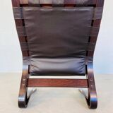 Vintage mid century scandinavian (oddvin rykken) cognac leather chair 1960s