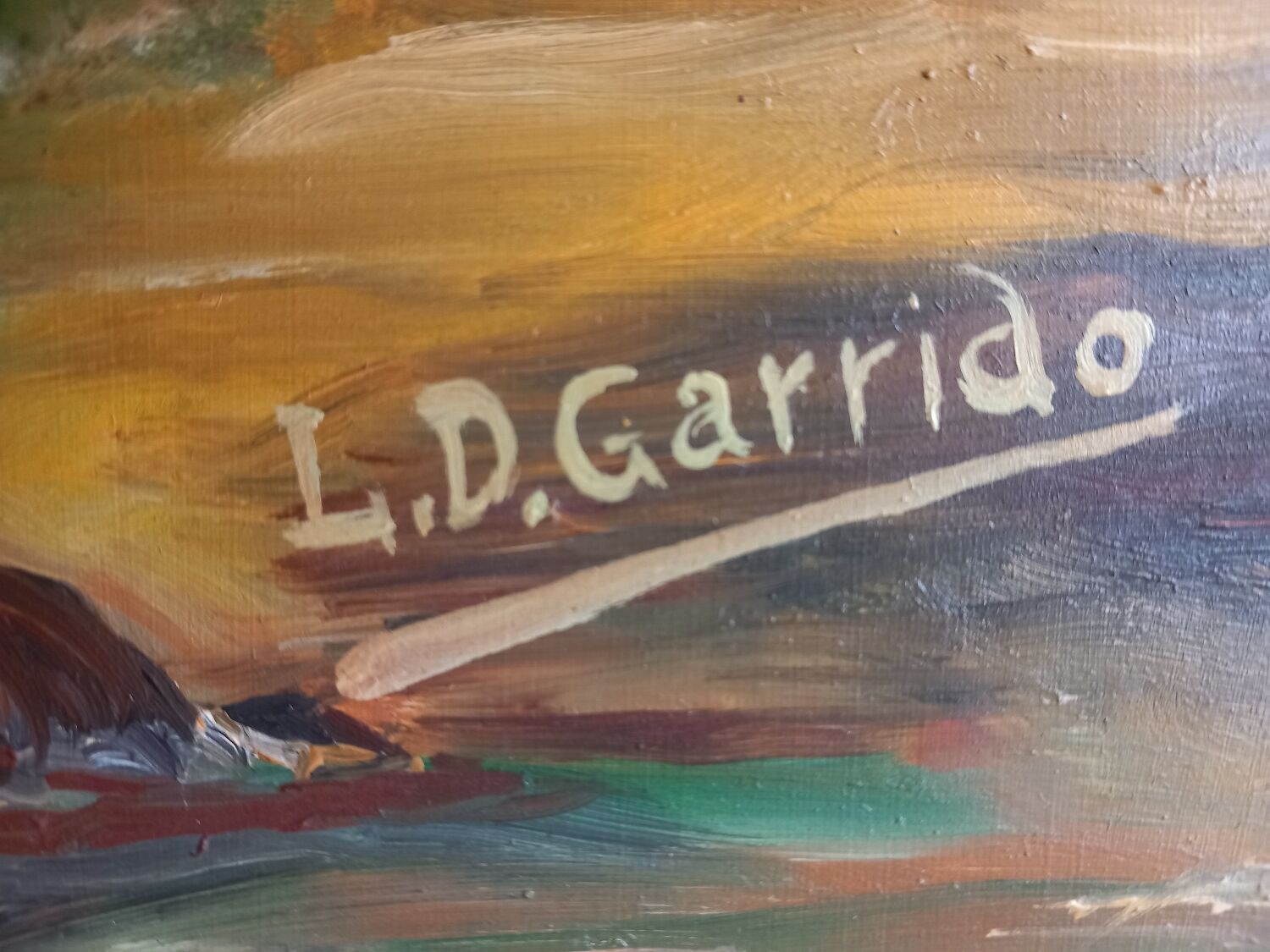 Marine with Shimmering Boats – Knife Oil by Louis D. Garrido