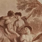 Tableau Reproduction à la sanguine vintage