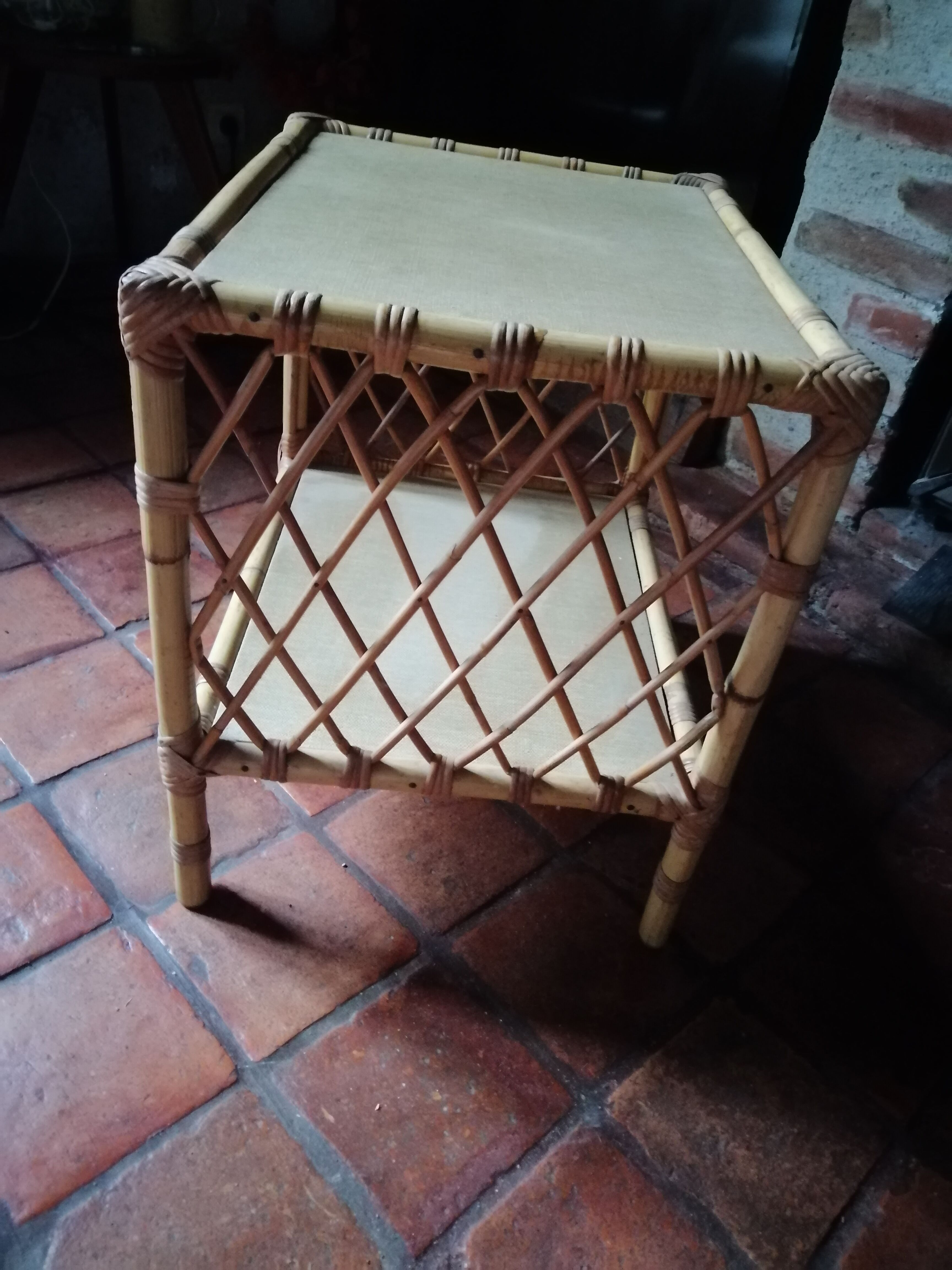 Bamboo rattan wooden coffee table