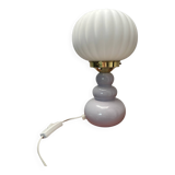 White globe table lamp