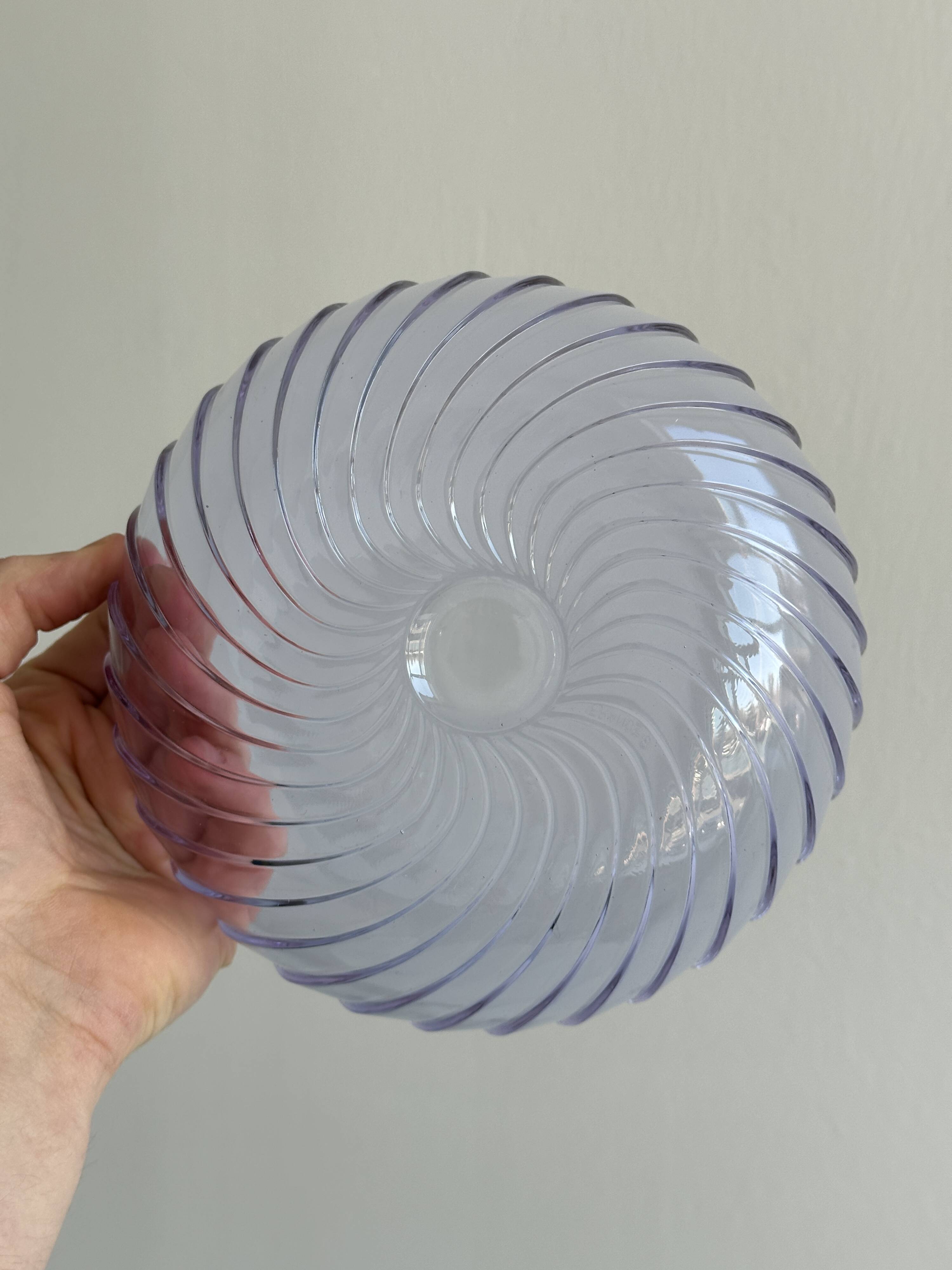 purple crystal glass salad bowl