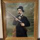 English school late 19th century: large oil on canvas "The Hunter"