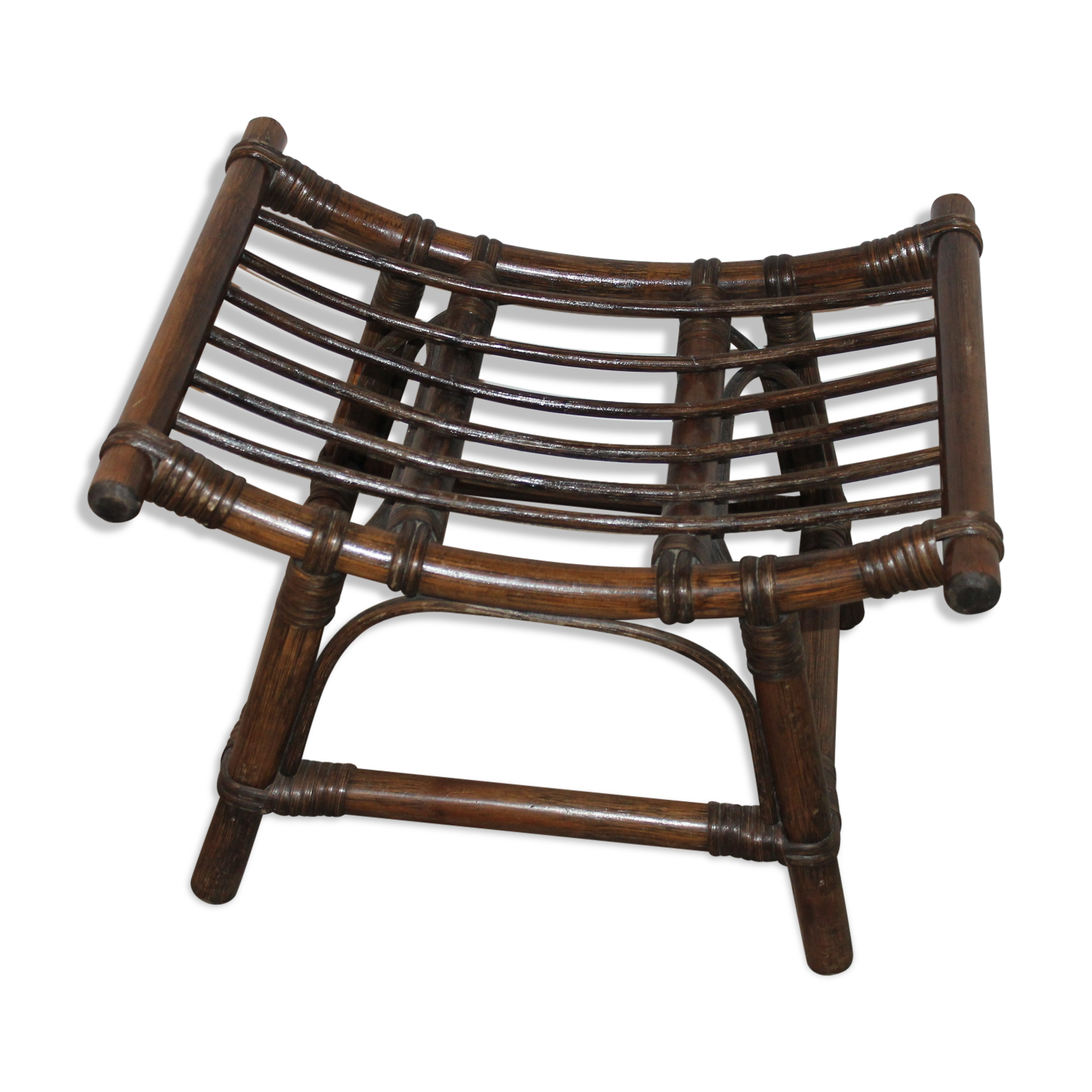 Vintage rattan footrest