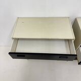 Set of 2 black and white chests of drawers, 1970s