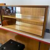 Vintage teak and formica bar with stool