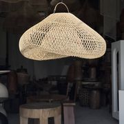 Suspension or rattan lampshade in the shape of a cloud or flattened bubble D60 H35