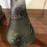 Signed glass paste vase