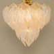 Novaresi Murano glass frosted leaves chandelier, Italy 1970s