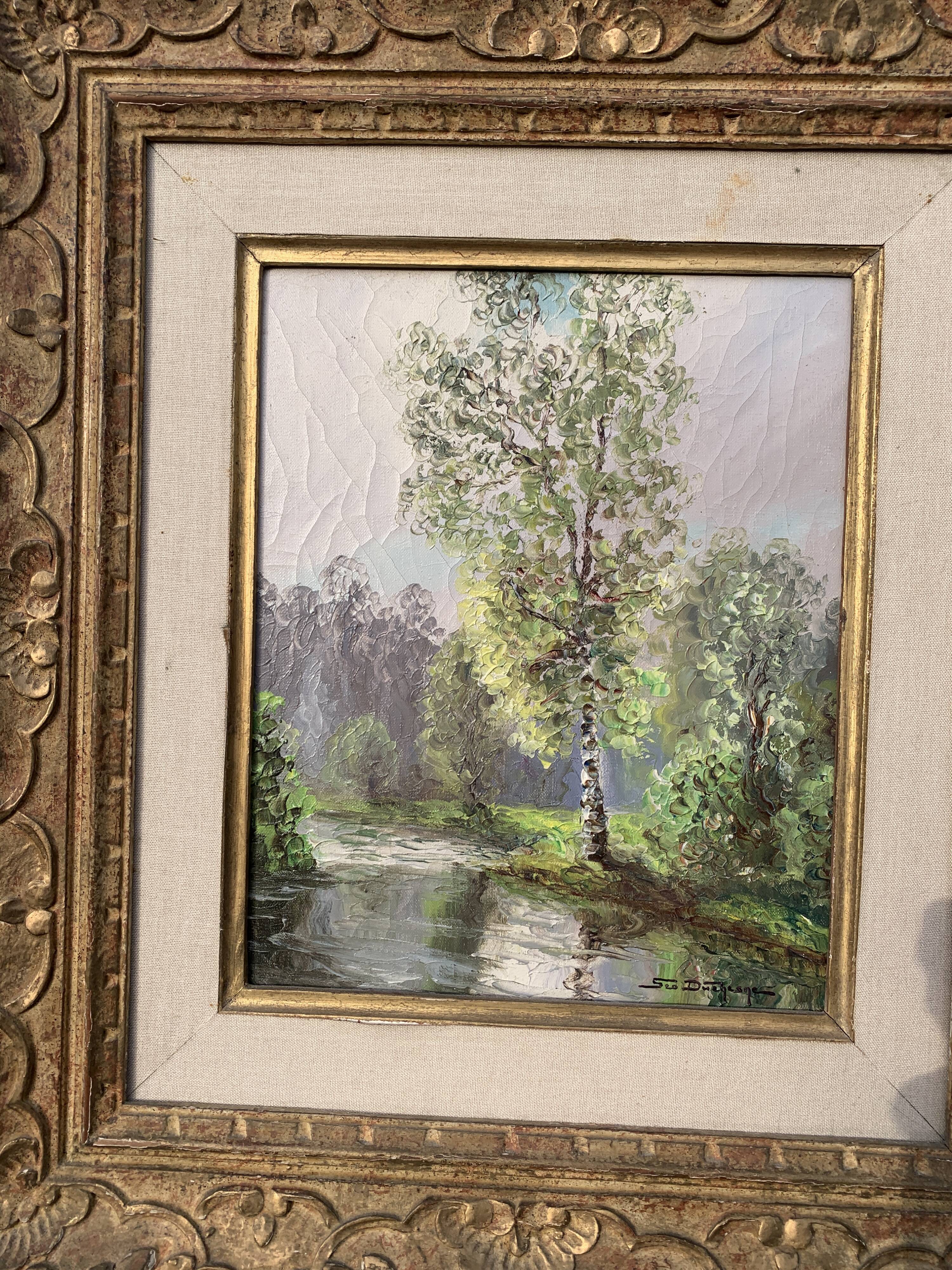 Painting Landscape of trees and stream " by Geo Duchesne
