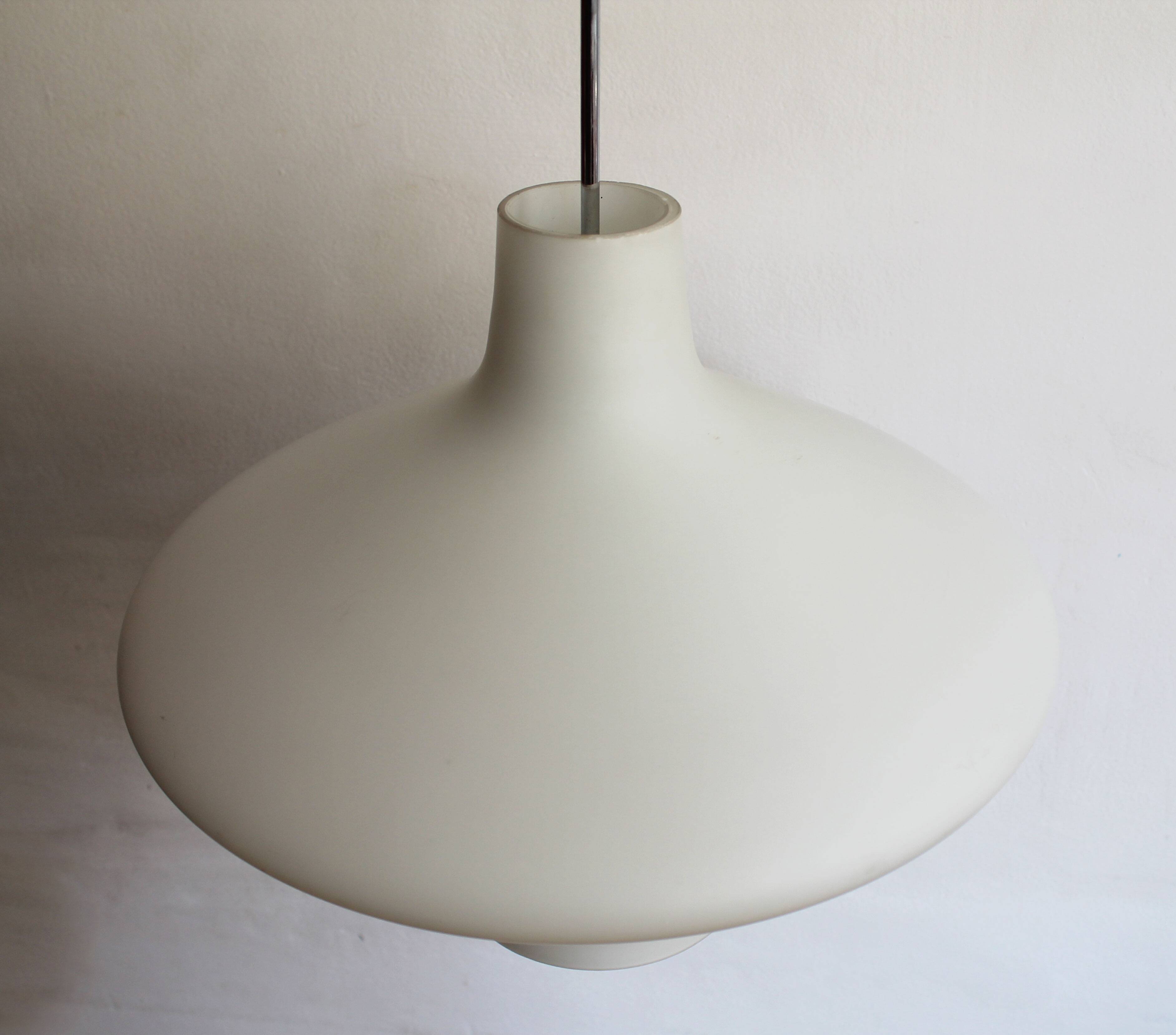 1960's White Opaque Ceiling lamp