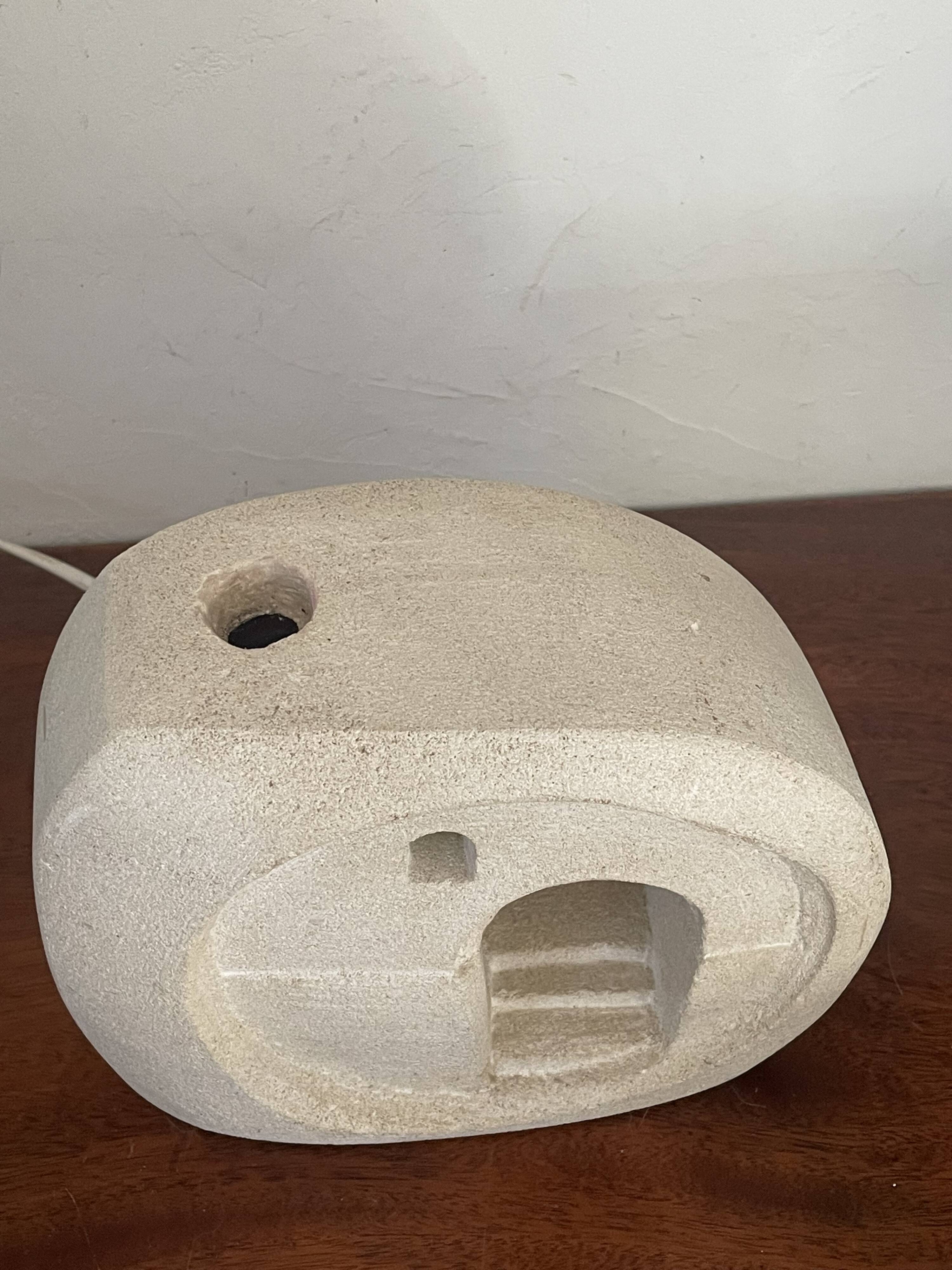 Vintage carved stone lamp signed Arsène Galisson