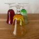 Vintage set of 3 coloured aperitif glasses