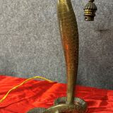 Paire de lampes cobra en bronze doré