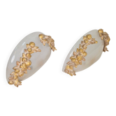 Vintage Bowl Wall Lamps in Goldleaf Murano Glass, Italy, 1970s, Set of 2