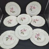 Set of 8 antique Lunéville-Badonviller plates Model "Madrigal"