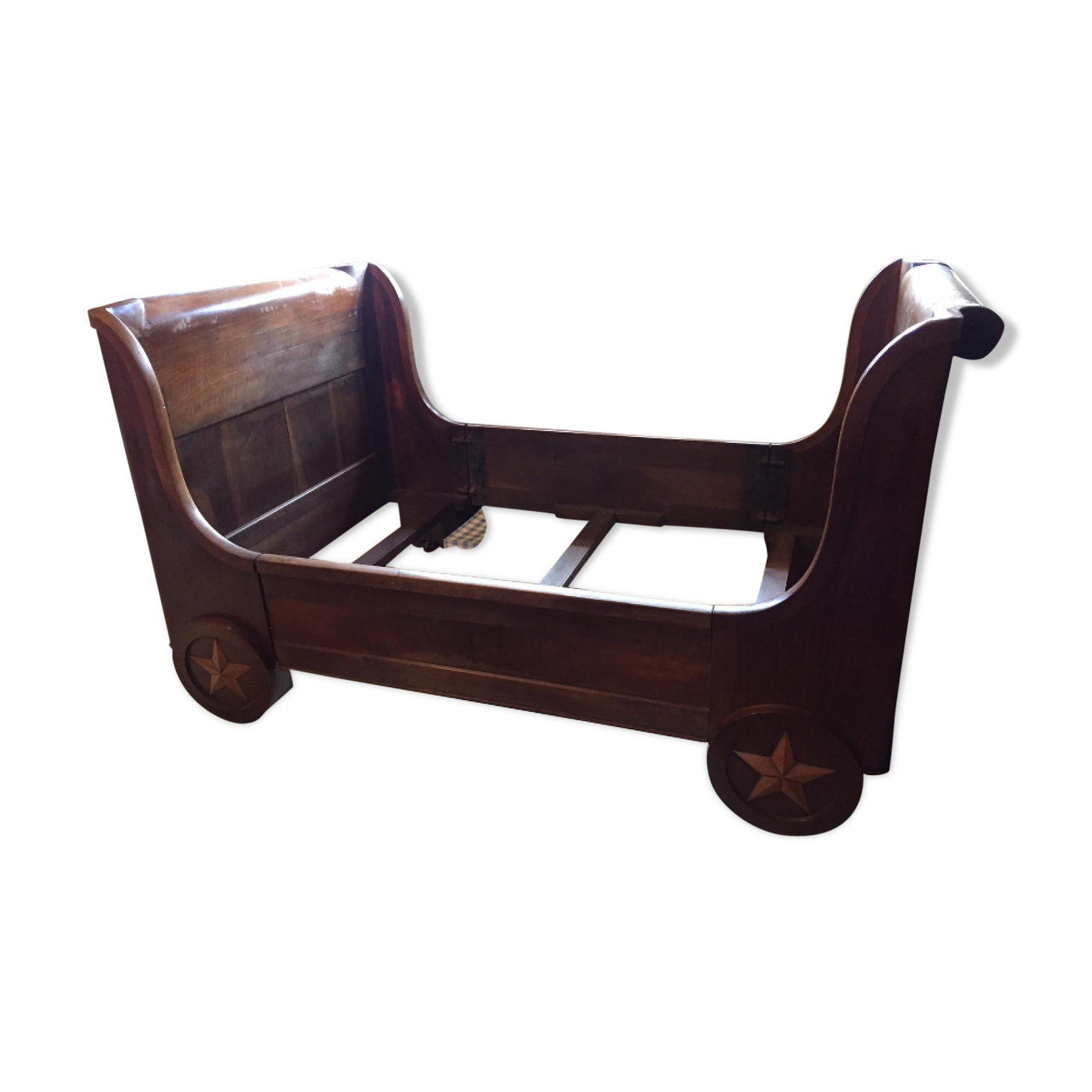 Old solid mahogany boat bed