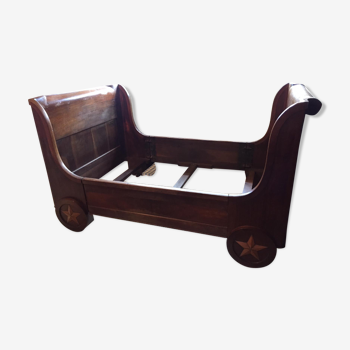 Old solid mahogany boat bed