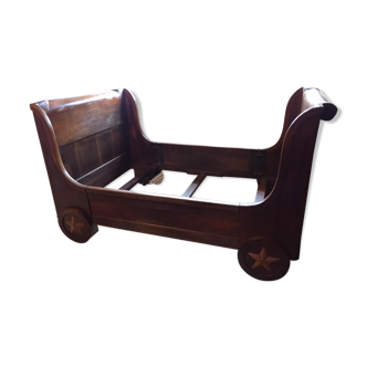 Old solid mahogany boat bed