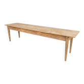 Très grande table de ferme 300 cm en sapin 1900 brasserie bois naturel brut