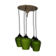 Suspension lustre cascade 5 globes opaline vintage