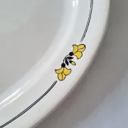 Antique oval dish in Salins ironstone "Renée" – Floral decoration