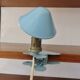 Blue aluminum mushroom clip lamp from the 50s and 60s