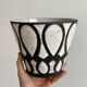 Black and white geometric ceramic planter