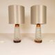 Lampes de table Midcentury Orrefors teck et verre Suède