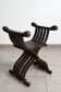 Syrian curule seat in walnut and mother-of-pearl, 19th century.