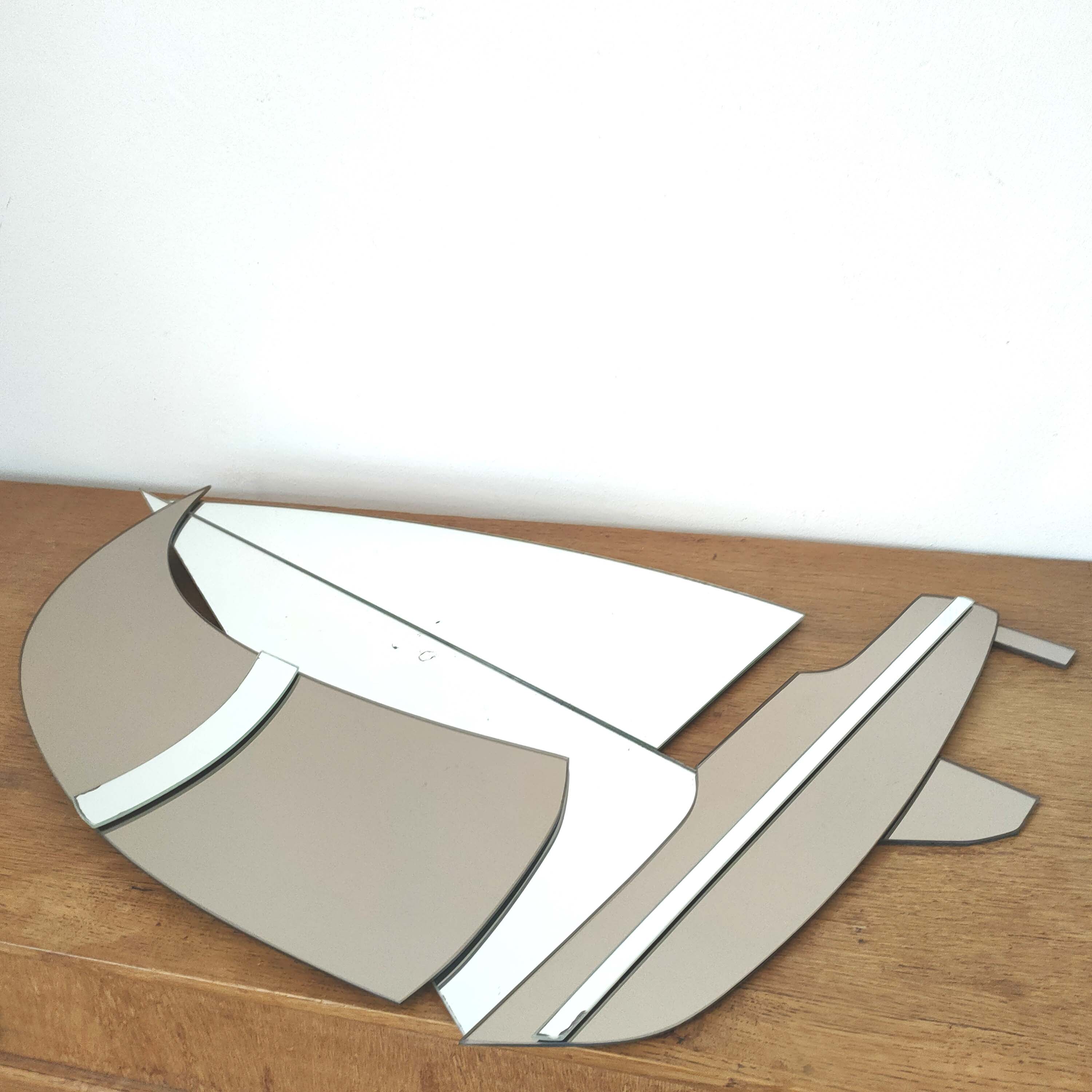 Two-tone sailboat mirror from the 70s 50x77cm