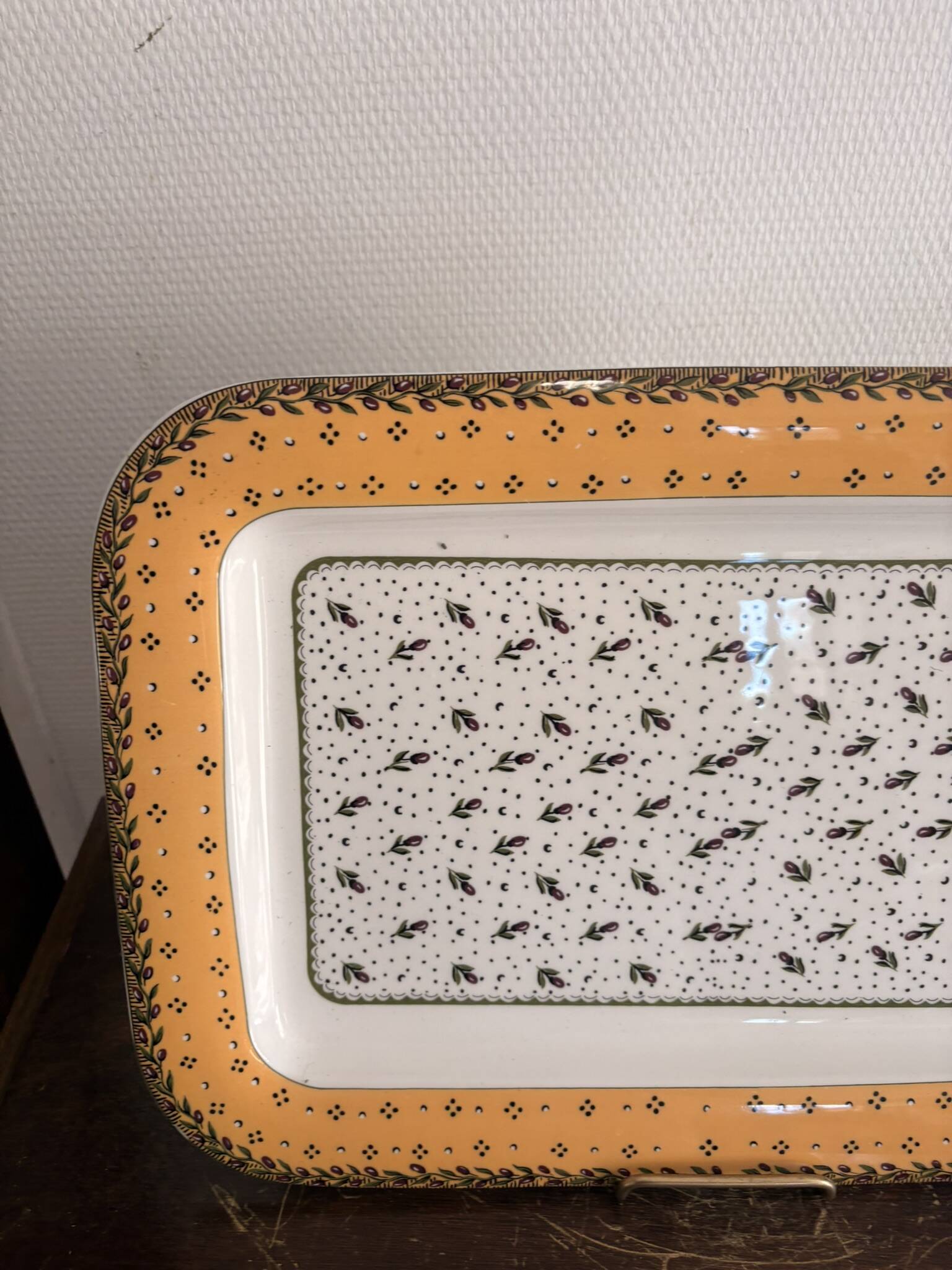 Large Square Plate Geneviève Lethu Mado Floral Decor 43x31cm