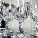 Verres vintage en cristal taillé - verres à eau ou vin - service - verres à pied