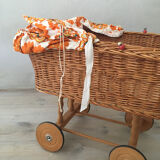 Rattan doll's pram