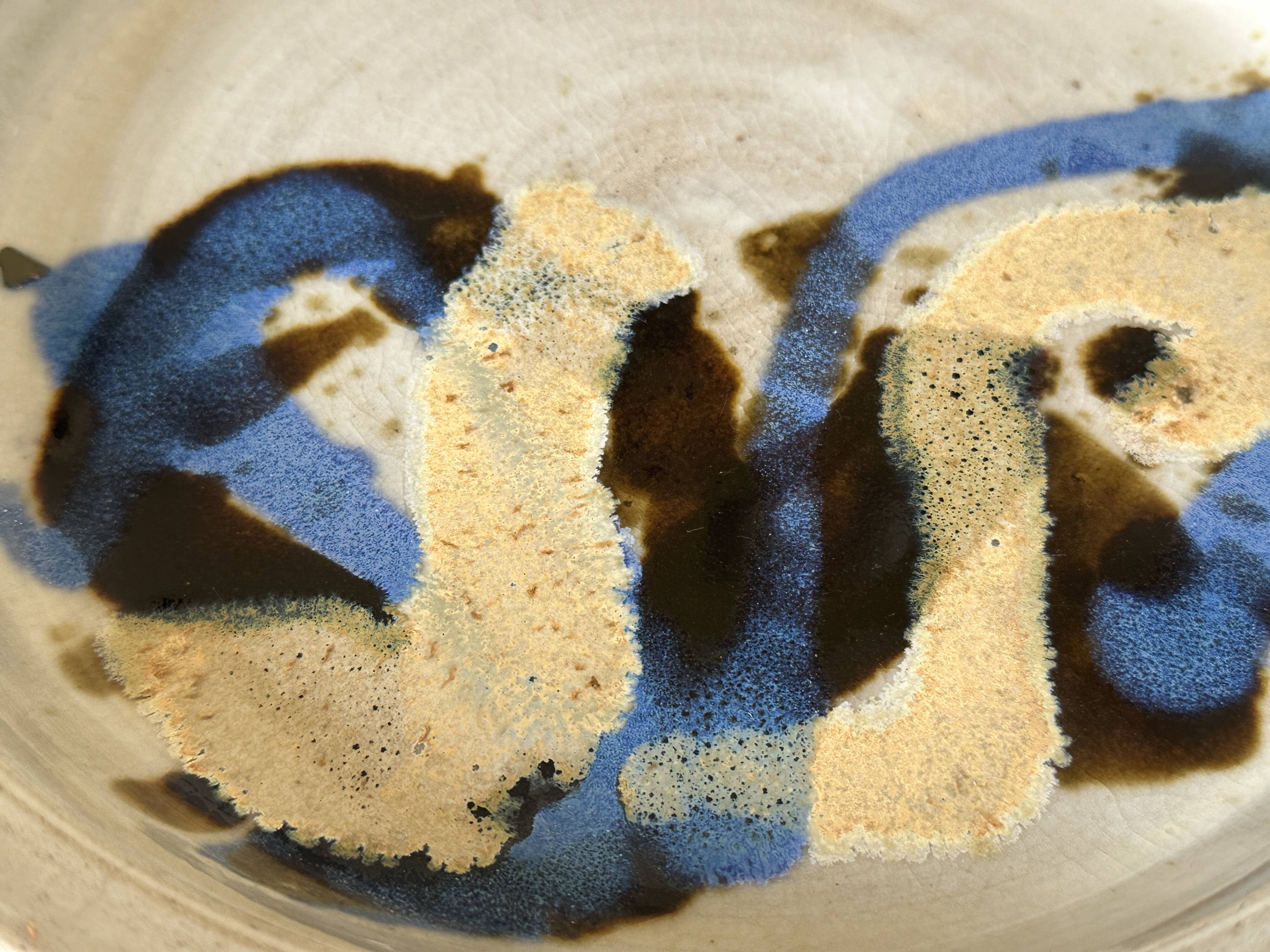 Ceramic plate signed vintage 70s