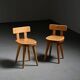 Pair of pine chairs by Christian Durupt, Méribel 1960